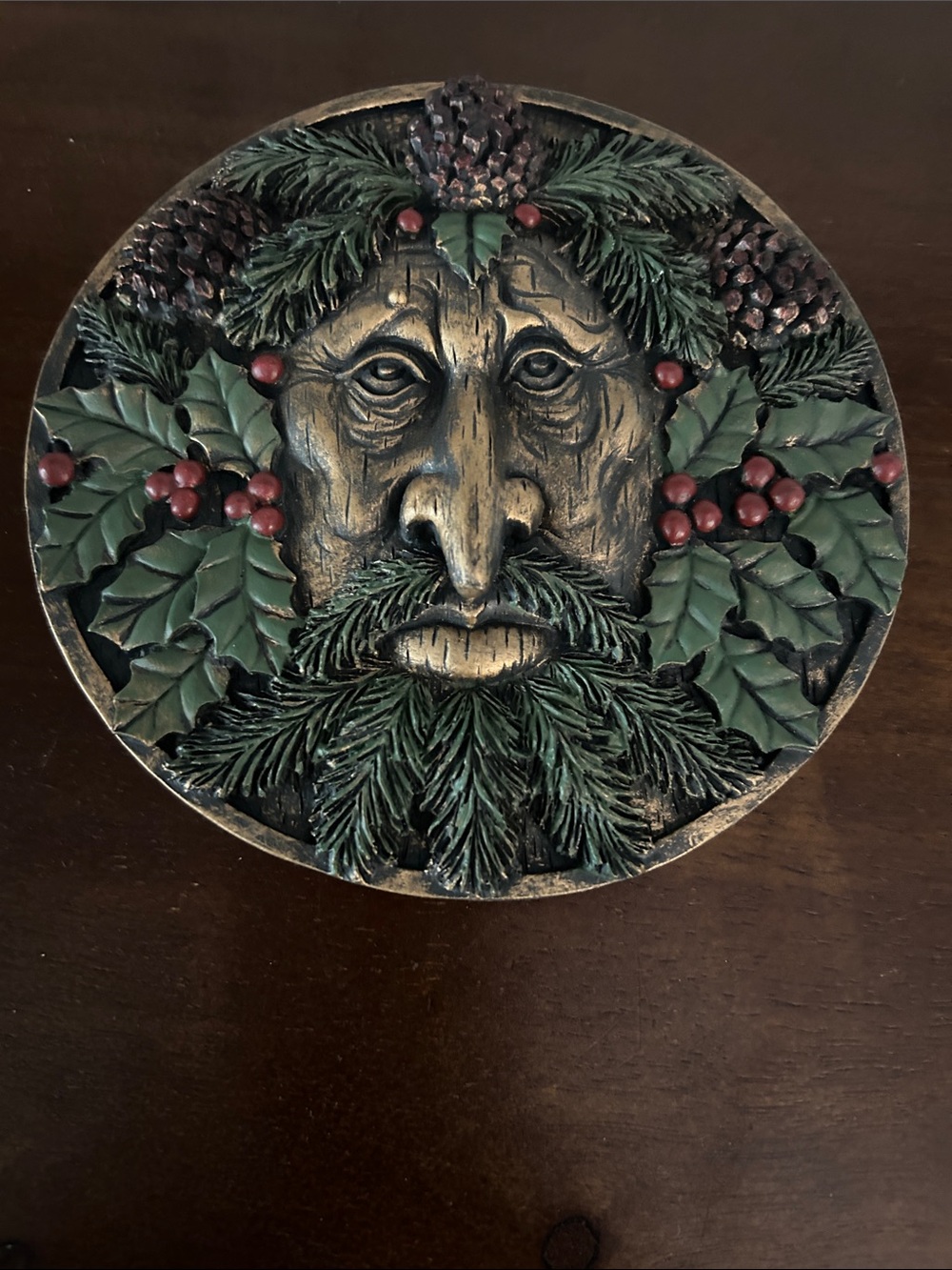 Ebros Summit Collection Festive Green Man Wall Plaque Style 16851